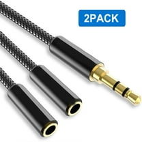 Headphone Splitter,3.5mm Male to Female Hi-Fi Sounds Extension Cable Audio Stereo Cable Dual Headphone Adapter Compatible with for PS4, PS5, Xbox,Switch, PC Gaming Headsets, iPhone, Samsung, Tablet