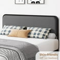thumbnail image 3 of Homhougo Queen Size Bed Frame, Metal Platform Bed with Curved Upholstered Headboard and Footboard,10.3'' Underbed Space, Strong Slats Support, No Box Spring Needed, Grey, 3 of 13