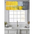 thumbnail image 4 of Yellow Grey Curtain Valances for Windows, Oil Painted Art Color Block Abstract Kitchen Valance Window Treatment, Light Filtering Block Curtains for Bathroom/Bedroom/Living Room 42'' x 12'', 4 of 9