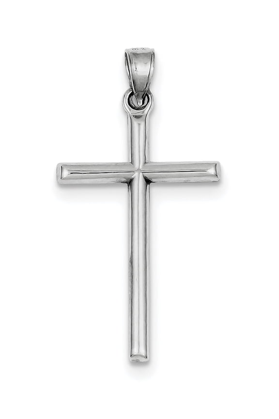 Sterling Silver Rhodium-Plated Latin Cross Pendant (39 X 20) Made In Indonesia qc5392