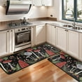 thumbnail image 3 of Kitchen Rugs Sets Of 2,Red Mushroom Fern Black Pattern Anti Fatigue Kitchen Mat Rugs Non Slip Washable,Decorative Kitchen Floor Mats for Kitchen,Sink,Laundry,17"x47"+17"x47", 3 of 5
