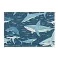 thumbnail image 2 of Toilet Rug Rectangle Bathroom Rugs Non-Slip Soft Plush Machine Washable Contour Bath Mat Sharks Fish in Sea 24x16, 2 of 9