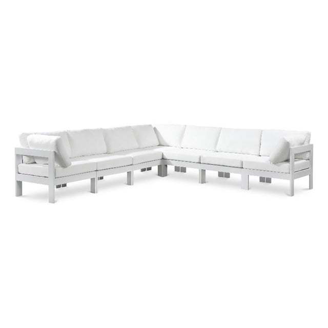 Meridian Furniture Nizuc Sectionnel Modulaire de Patio Extérieur Blanc