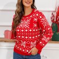 thumbnail image 2 of HAPIMO Savings Womens Cute Heart Sweater Fall Fashion Round Neck Long Sleeve Pullover Casual Knit Ribbed Loose Sweaters Teen Girls Clothes Red S, 2 of 6