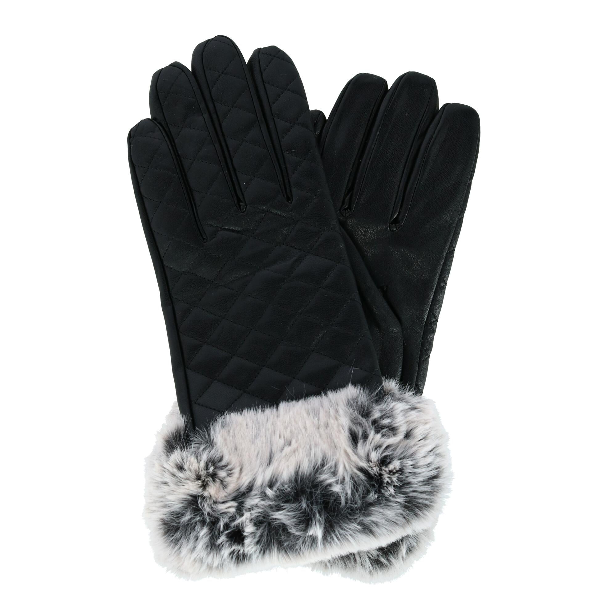 faux fur trim gloves