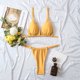 thumbnail image 3 of Traje de baño de bikini de 2 piezas para mujer, correa de espagueti, ropa interior superior, traje de baño elástico y transpirable, traje de baño amarillo M, 3 of 4
