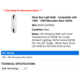 thumbnail image 2 of Glove Box Light Bulb - Compatible with 1986 - 1989 Mercedes-Benz 560SL 1987 1988, 2 of 2