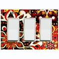 thumbnail image 1 of Metal Light Switch Plate Cover Colorful Black Red Mandala Flower Tile Pattern MDL024, 1 of 13
