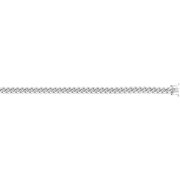 Sterling Silver 7mm Miami Cuban Chain with Box Lock. Item is rhodium plated.