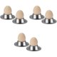thumbnail image 2 of Juego de 6 portavasos para huevos, portavasos de acero inoxidable Platos Vajilla Soporte para huevos cocidos, Exhibición de cocina, 2 of 5