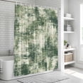 thumbnail image 6 of Dark Green Shower Curtain, 72" x 84", Modern Abstract Gradient Green Geometric Texture Waterproof Bathroom Curtain Washable Shower Curtain Set with 12 Hooks, 6 of 9