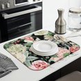thumbnail image 3 of Pioneer Flower Floral Print Pattern Dish Drying Mat for Kitchen 1 Pack, Ultra Absorbent Microfiber Dishes Drainer Mats,16"x18", 3 of 6