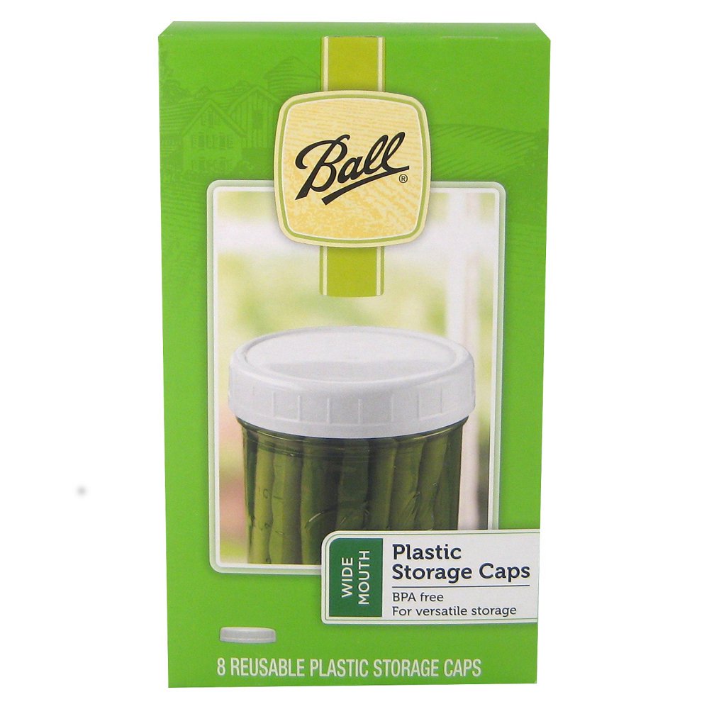 Ball Mason Jar Plastic Storage Caps, Wide Mouth, 8 Count
