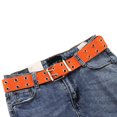 thumbnail image 6 of 2-Row Metal Grommets Canvas Long Casual Belt, 6 of 10