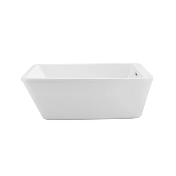 60" Streamline N-240-60FSWH-FM Soaking Freestanding Tub and Tray With Internal Drain