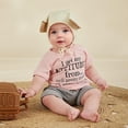 thumbnail image 2 of CAICJ98 Toddler Baby Girl Summer Clothes Short Sleeve Letter Print T Shirt Tops + Solid Color Shorts 2Pcs Outfits Sets Pink,6-9 Months, 2 of 7