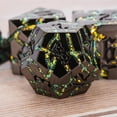 thumbnail image 4 of Maywin Juego de dados Dnd de 7 piezas Juego de dados de rayas metálicas con regalo Boc Dungeons And Dragons Dados de metal poliédricos para juegos de mesa Rpg (níquel negro amarillo), 4 of 5