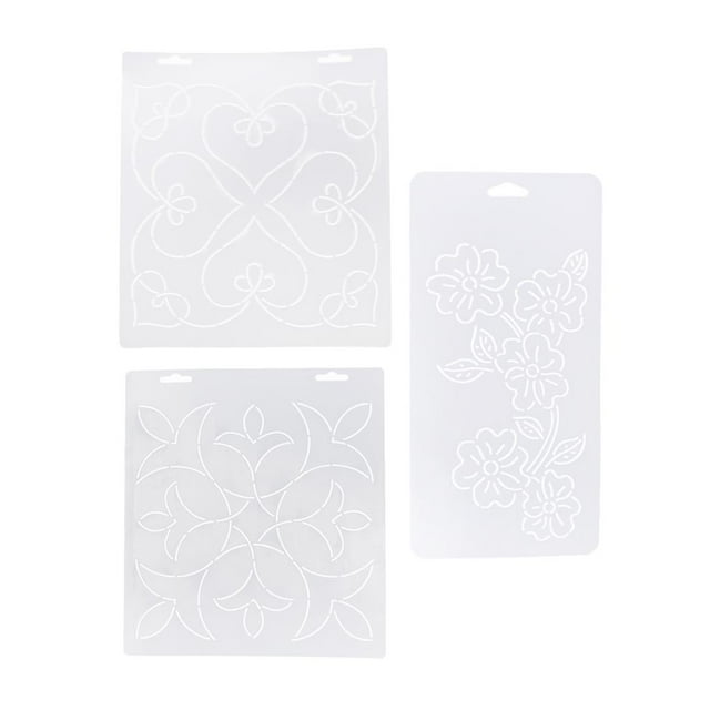 3 piezas de plantilla semitransparente de plástico para acolchar, plantilla para edredón, herramienta de patchwork Macarena Plantilla de colcha plantilla