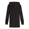 thumbnail image 4 of Elainilye Fashion Women's Casual Dresses Casual Solid Color Long Sleeve Loose Hooded Dress with Pocket,Black, 4 of 6