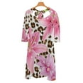 thumbnail image 6 of Pink Lilies Leopard Print Floral Fabric Dress Summer Dresses Woman Street Style Big Size Casual Dress, 6 of 9