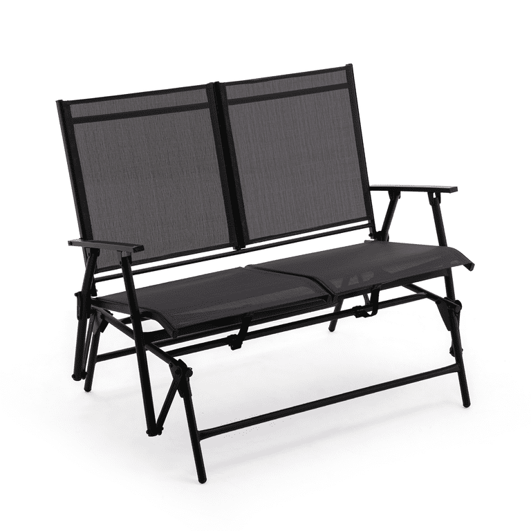 SAETSFEG Installation-Free 2-Person Glider Bench, Black photo 8