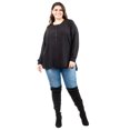 thumbnail image 1 of Sueter acanalado con boton Roman Fashion /Tallas Extras, 50231 (Negro) negro 42, 1 of 6