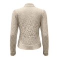 thumbnail image 6 of Women's Fashion Elegant Commute Stand Collar Blouse, Lace Crochet Detail with Chinese Frog Button Closure, for Office Work or Daily Casual Outfits in Spring Beige, 6 of 6