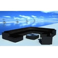 thumbnail image 1 of vidaXL 12 Piece Garden Lounge Set with Cushions Poly Rattan Black, 1 of 4