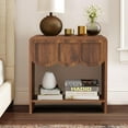 thumbnail image 5 of Night Stand, Mid Century Modern Farmhouse Wood Nightstand with Wave Panel Drawer, Bed Side End Table for Small Space, Living Room - Walnut, 5 of 16