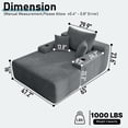 thumbnail image 5 of Yomsum Oversized Lounge Chaise, Boneless Corduroy Chaise Sofa with 3 Pillows and Built-in Cup Holders, Indoor Reclining Sofa, Gray, 5 of 7