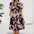 thumbnail image 2 of Cherry Blossom Print Sundress Short Sleeve Dress Summer Women Clothes Dress for Women Dresses, 2 of 7