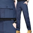thumbnail image 2 of Huhudde Men's Straight Leg Work Pants Functional Pockets Comfortable Cargo Trousers Polyester Blend Wear Outdoor Activity, 2 of 20