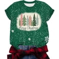 thumbnail image 2 of Tejiojio Women Clothes Clearance Plus Size Womens' Fashionable Christmas Deer Print Short Sleeved Round Neck Top/shirt Christmas Eve Gifts for her, 2 of 7