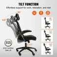 thumbnail image 4 of VEVOR Office Chair with Adjustable Lumbar Support, High Back Ergonomic Desk Chair with Adjustable Headrest, 2D Armrest, Ergonomic Office Chair Backrest, Computer Chair for Home Office, 4 of 9