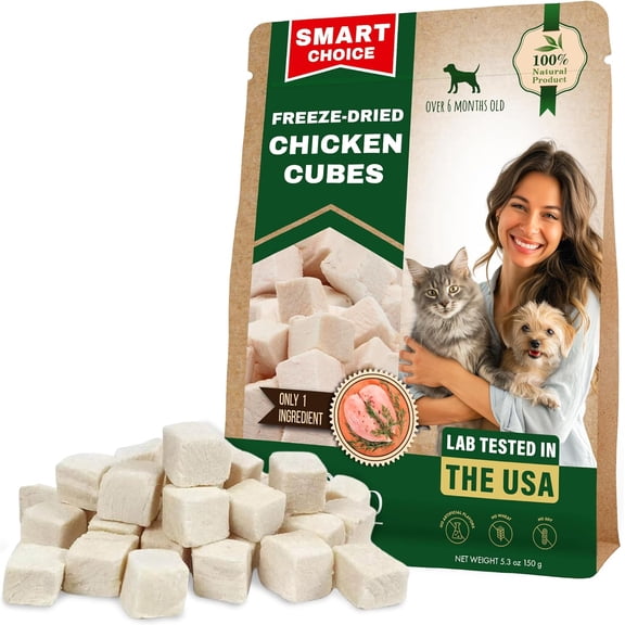 Beloved Pets Dog & Cat Treats Freeze Dried Chicken Cubes 5.3 oz - All Natural Meat Raw Pet Food - Human Grade High-Protein Snacks & Grain-Free Jerky Chews for Cats and Small Dogs
