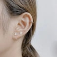 thumbnail image 5 of Tiny Flower Small Half Hoop Earrings Sterling Silver 999 Cute Frangipani Flower 20G Cartilage Huggie Hoops Studs Tragus Earring Nose Ring Statement Ear Piercing Hypoallergenic Jewelry Gifts for Women, 5 of 6