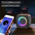 thumbnail image 3 of RGB Bluetooth Speaker with Colorful Lights, Long Battery Life, Low Latency, Bluetooth 5.3, Wide Sound for Parties, Gaming, Home, Portable, 500mAh, 10m Range, Black/Blue/Red/Green, 3 of 5