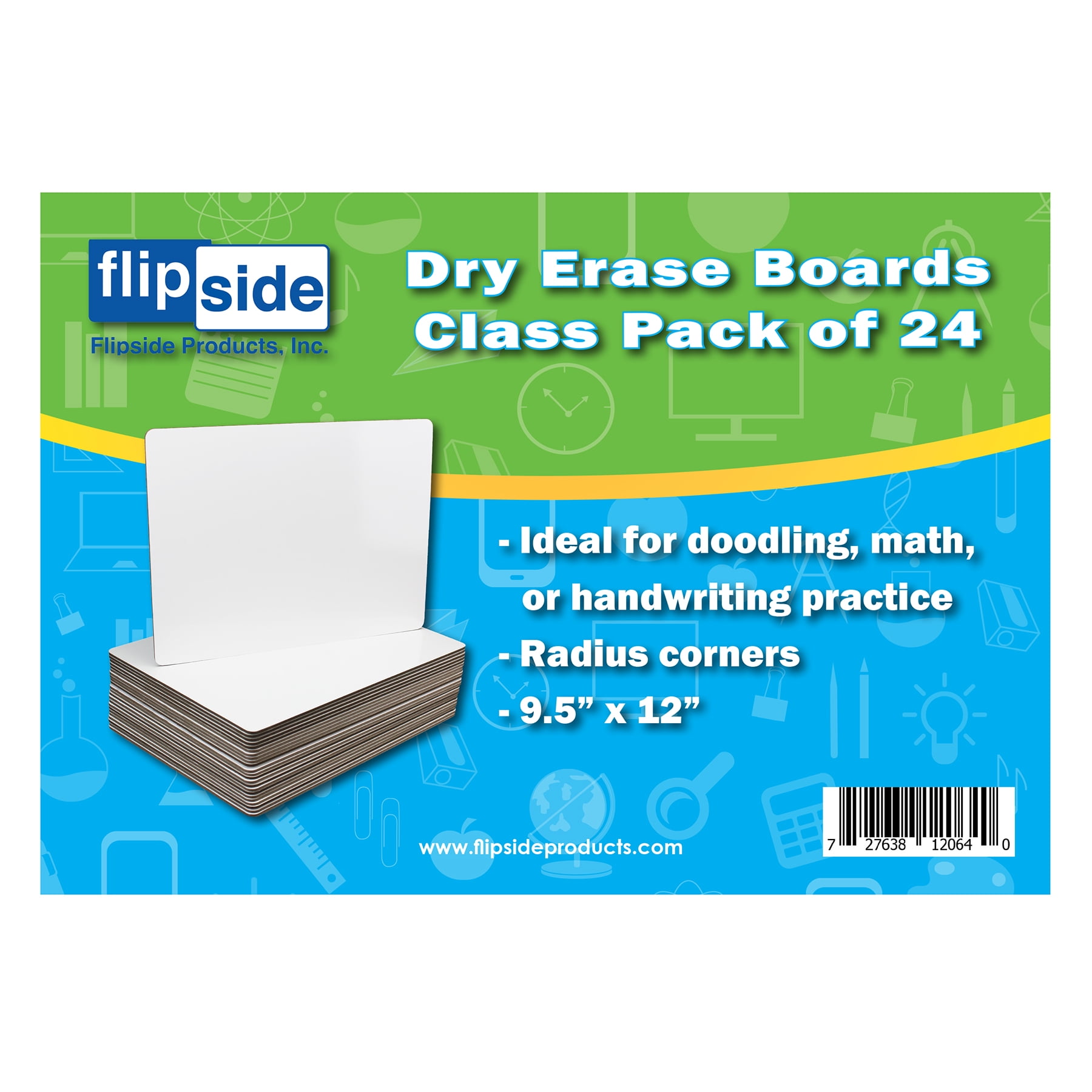 9.5 x 12 Dry Erase Board Retail Class Pack of 24