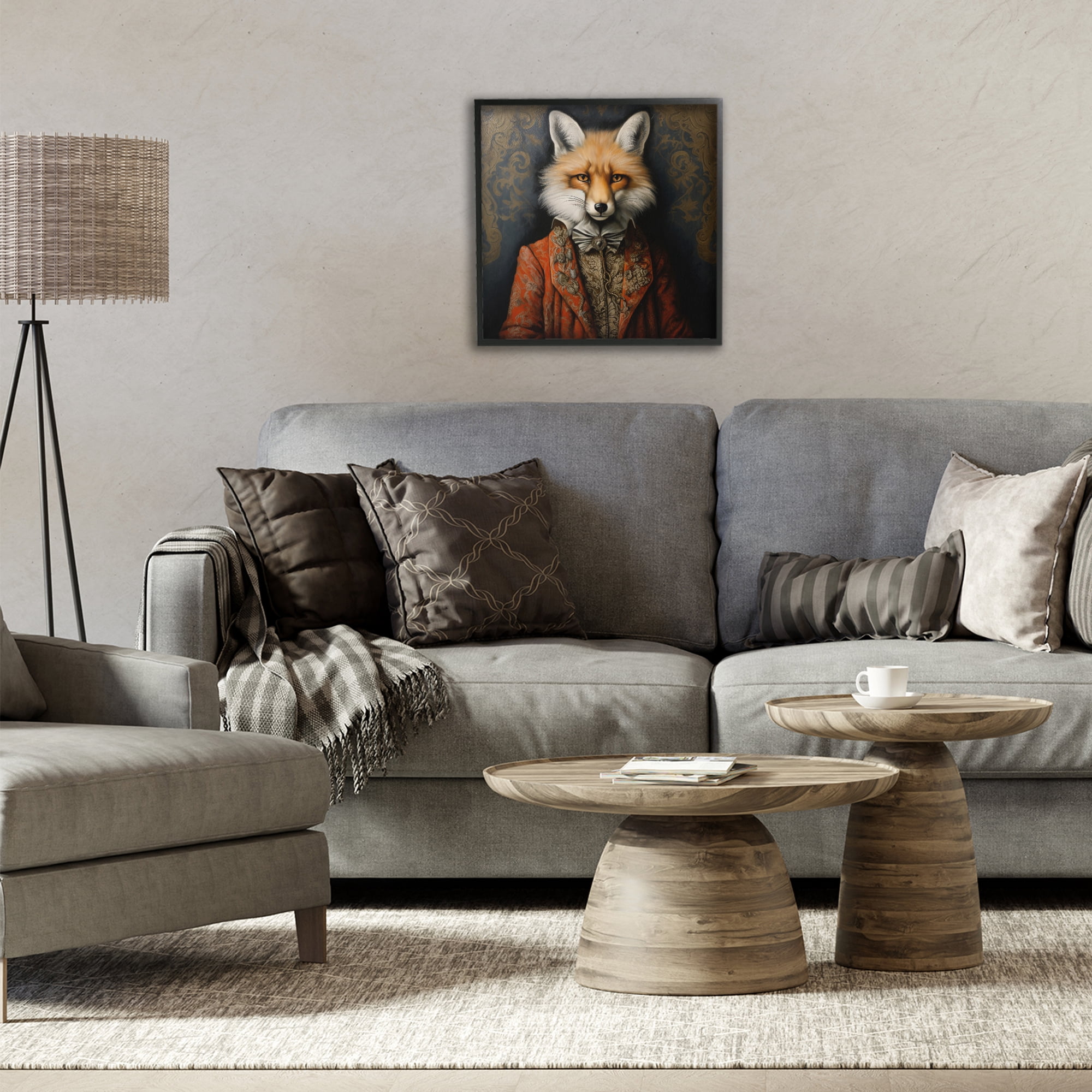 Stupell Industries Mystical Metamorphosis Fox Black Framed Giclee Art, design by Lazar Studio