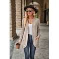 thumbnail image 4 of Autumn Solid Color Sunken Stripe Brushed Stitching Long Sleeve Cardigan Jacket, 4 of 8