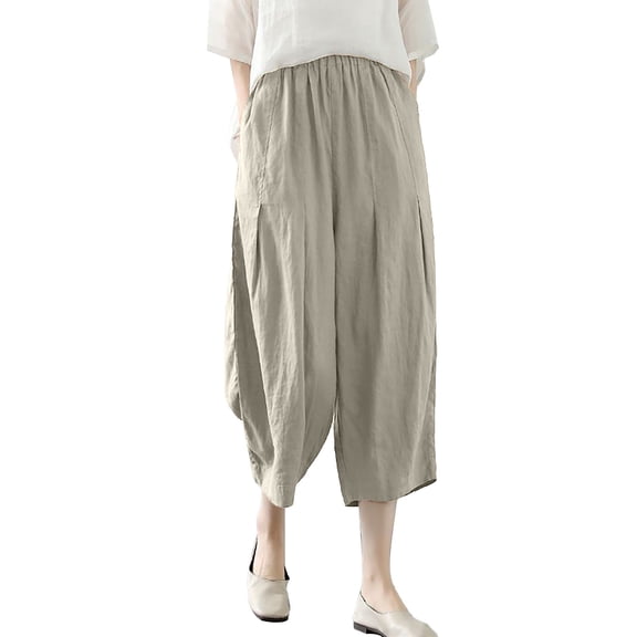 yunLCZ Wide Leg Pants Woman 2025 New Women's Cotton And Linen Casual Pants