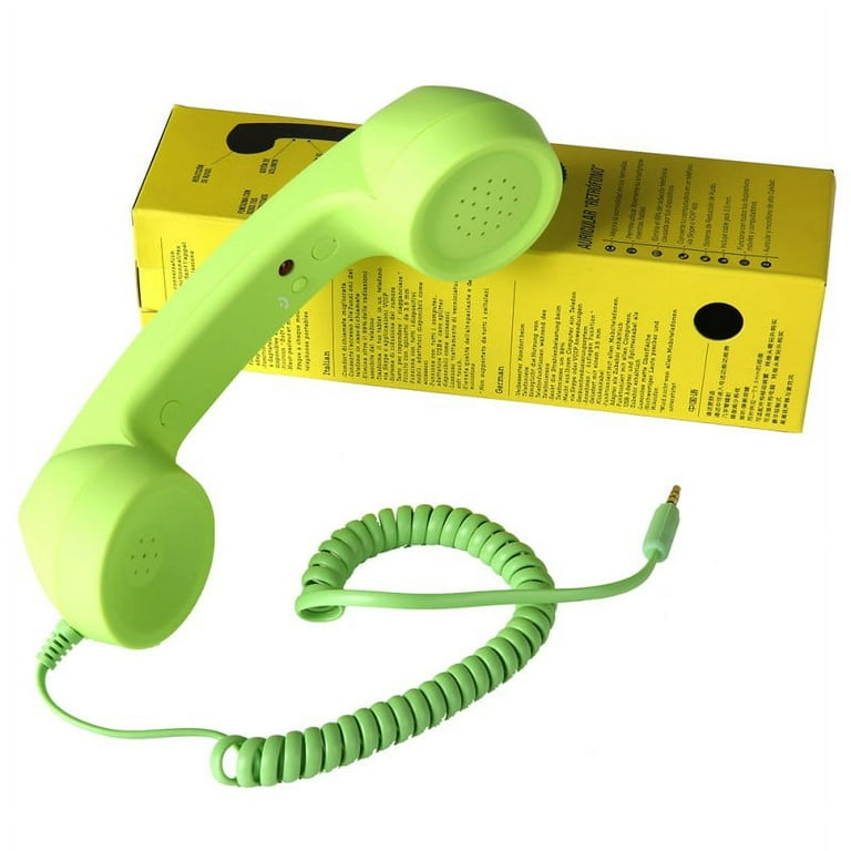 Retro Vintage Classic Style Corded Phone Handset - Old-school Style Classic  POP Handset for iPhone, iPad, iPod, and Android Phones Landline Telephone  Microphone (Green) 