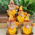 thumbnail image 3 of Clearance!Resin Gnome Statue Fall Pumpkin Statue Statuary for Festival Decor Autumn Statue Decorations Holiday Decor Statue Collectible Figurines,Happy Fall Statue (5.7x3.9 Inch), 3 of 5