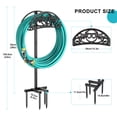 thumbnail image 2 of Garden Hose Holder, 4-Prongs Base Water Hose Stand Freestanding Metal Hose Hanger, Detachable Heavy Duty Hose Storage Stand for Outdoor, 2 of 10