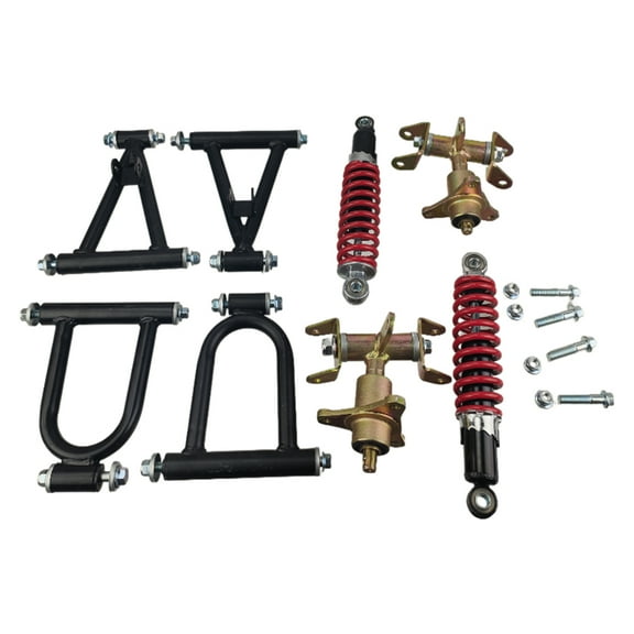 220mm Front Suspension Upper/ Lower Swingarm Assembly，250mm shock absorber Fits ATV Quad Bike Go Kart, High Performance