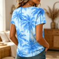 thumbnail image 5 of Sewkxo Womens Summer Tops Short Sleeve Casual Shirts Floral Tee Trendy 2026 Basics V Neck Plain Tshirt,Blue M, 5 of 5