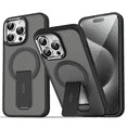 thumbnail image 4 of New Shockproof Metal Frame Matte Bracket Phone Case for iPhone 11 12 13 14 15 Pro Max 16promax Plus Magnetic Hard Cover, 4 of 5