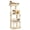 Beige, variant on Cat Tree Tower with Mushroom Scratcher, Large Hammock & Condo - Multi-Level Cat Tree for Indoor Cats, Small Space, Cute Pastel Design