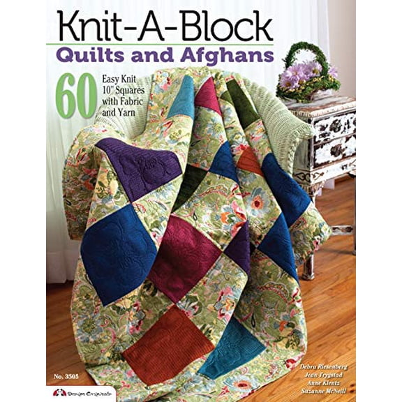 Pre-Owned Knit-A-Block Quilts and Afghans: 60 Easy Knit 10" Squares with Fabric and Yarn (Design Originals) Instructions for Blocks to Knit, Crochet, and Quilt, from Trendsetter Suzanne McNeill,