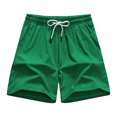 thumbnail image 5 of PiGOGI Men's Solid Color Polyester Shorts, Outdoor Casual Sports Beach Pants for Summer Leisure Green XXXXL, 5 of 6